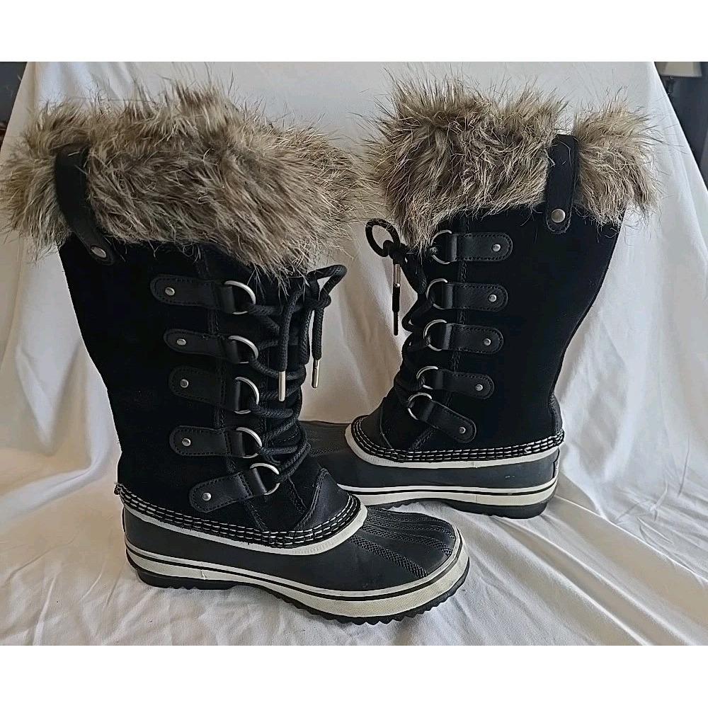 Sorel Joan of Arctic 'Black / Quarry' NL2429-010 Mid-Calf Waterproof size 7